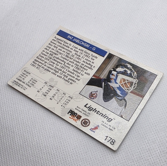 NHL 1992-93 Tampa Bay Lightning Tampa Bay Lightning #178 Pro Set Hockey Card - Picture 4 of 4